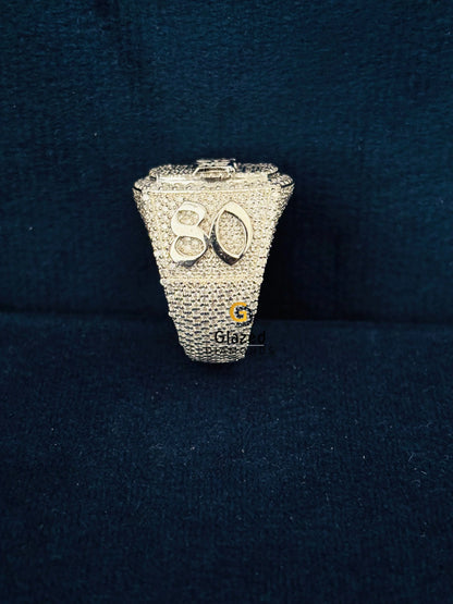 925 Sterling Silver Moissanite Hip Hop Ring for Men