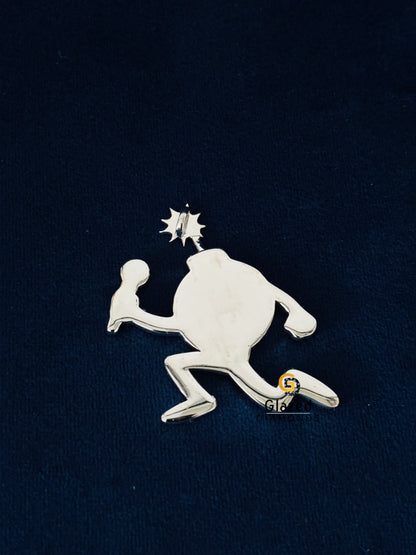 925 Sterling Silver Plain Cartoon Bomb Pendant For Men