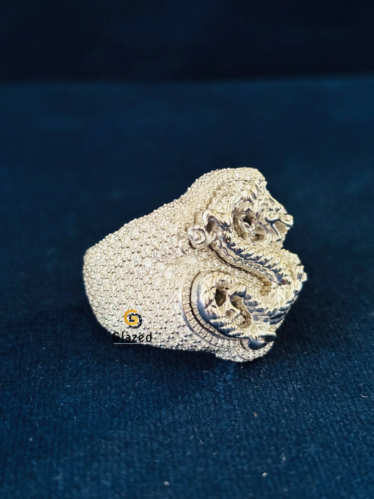 925 Sterling Silver Snake Shape Moissanite Bust Down Ring