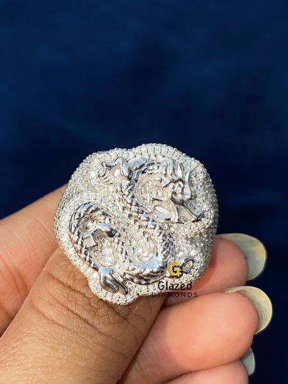 925 Sterling Silver Snake Shape Moissanite Hip Hop Ring