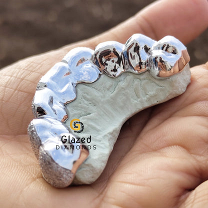 925 sterling Silver Diamond Grillz For Men