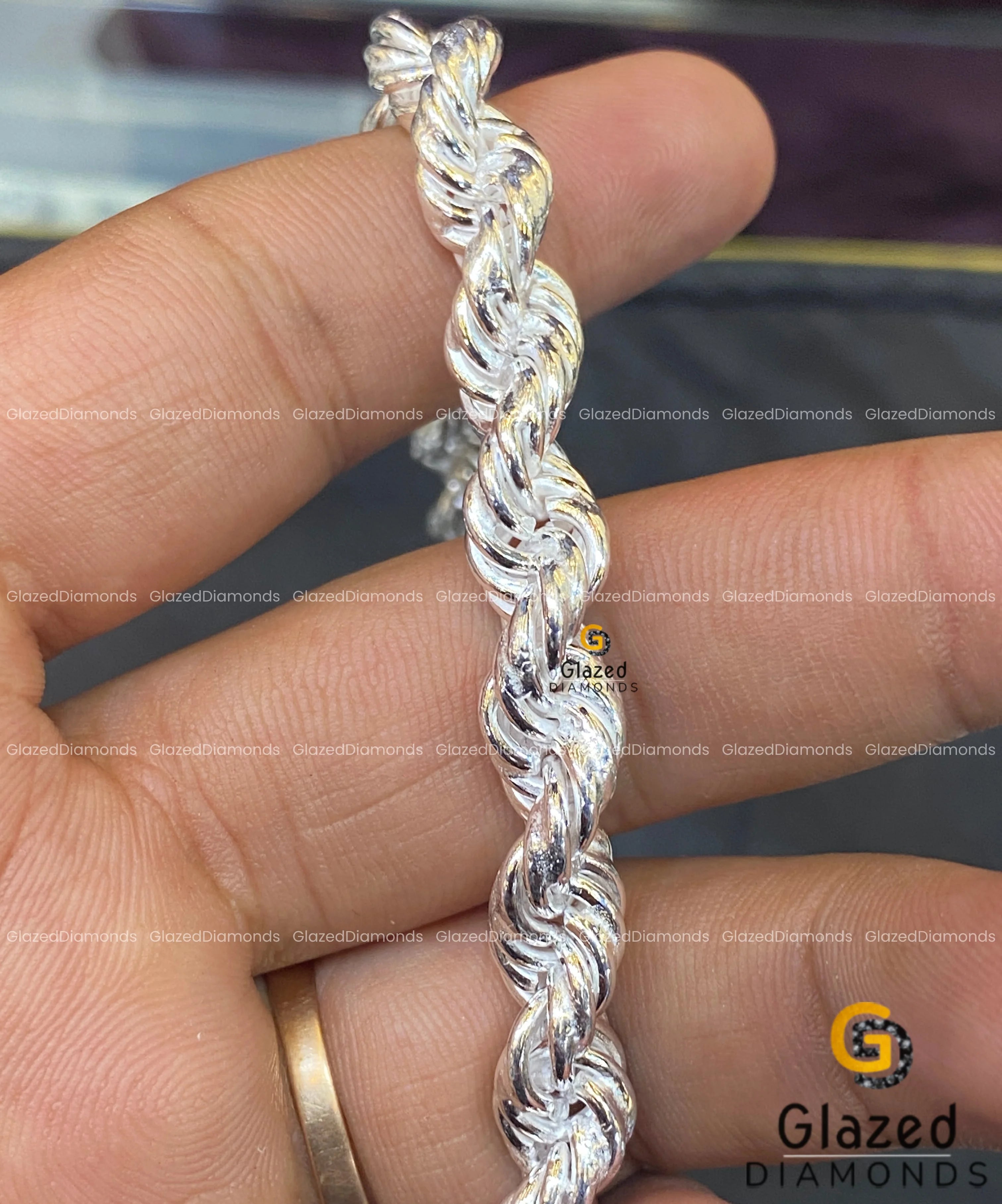 9 MM 925 Rope Sterling Silver Chain