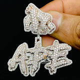 APE Moissanite Letter Pendant