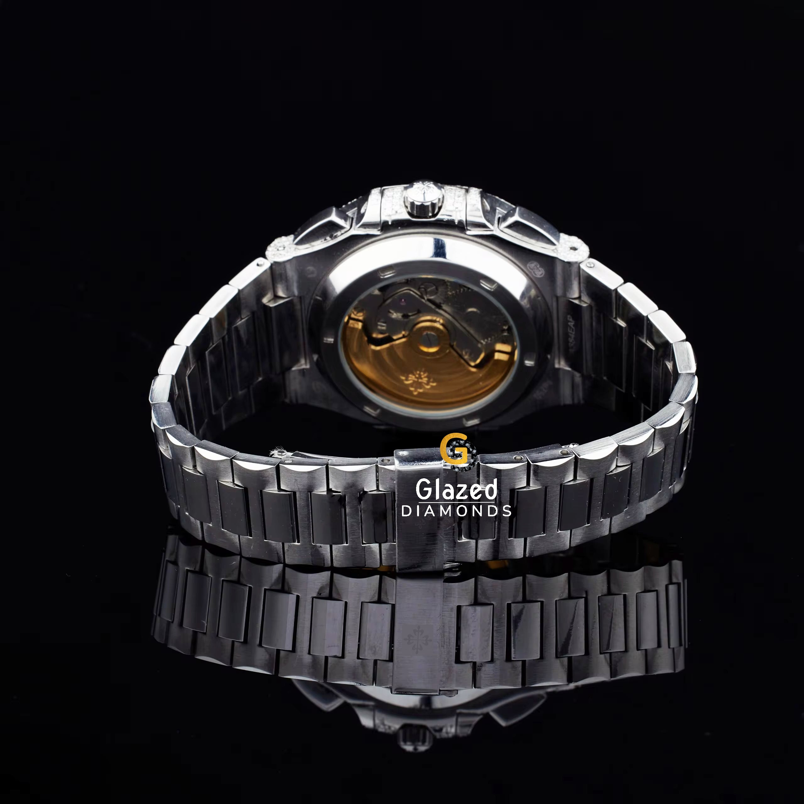 Face Dial Iced Out Metal Srap VVS Moissanite Watch For Men