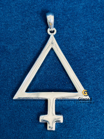 Unisex Custom Alchemy Sulfur Pendant in 925 Sterling Silver