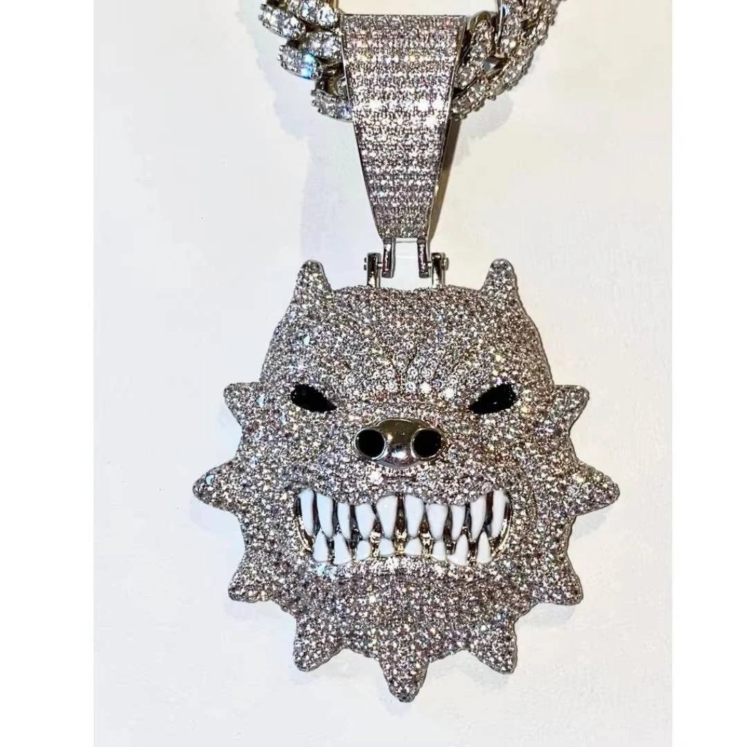 Angry Face Pit bull Dog Pendant
