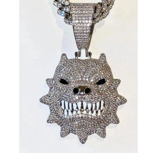 Angry Face Pit bull Dog Pendant