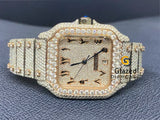 Arabic Dial Full Iced Out Two Tone Moissanite Watch