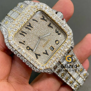 Arabic Baguette Dial Moissanite Watch For Sale