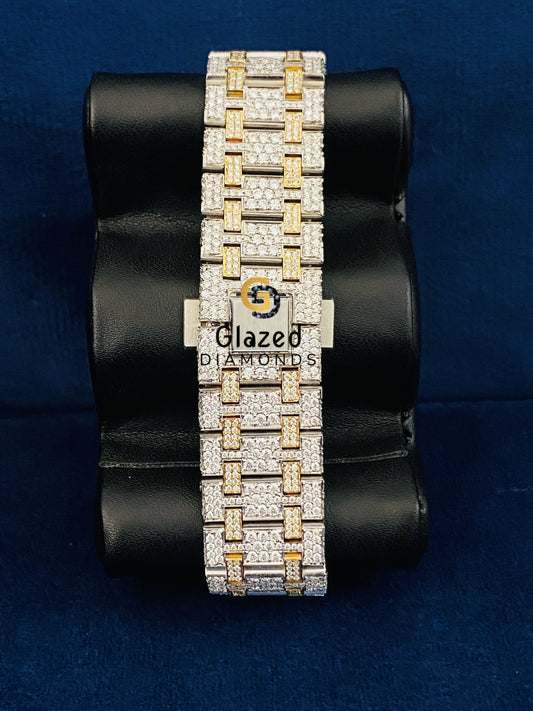 Arabic Dial Stainless Steel Moissanite Watch