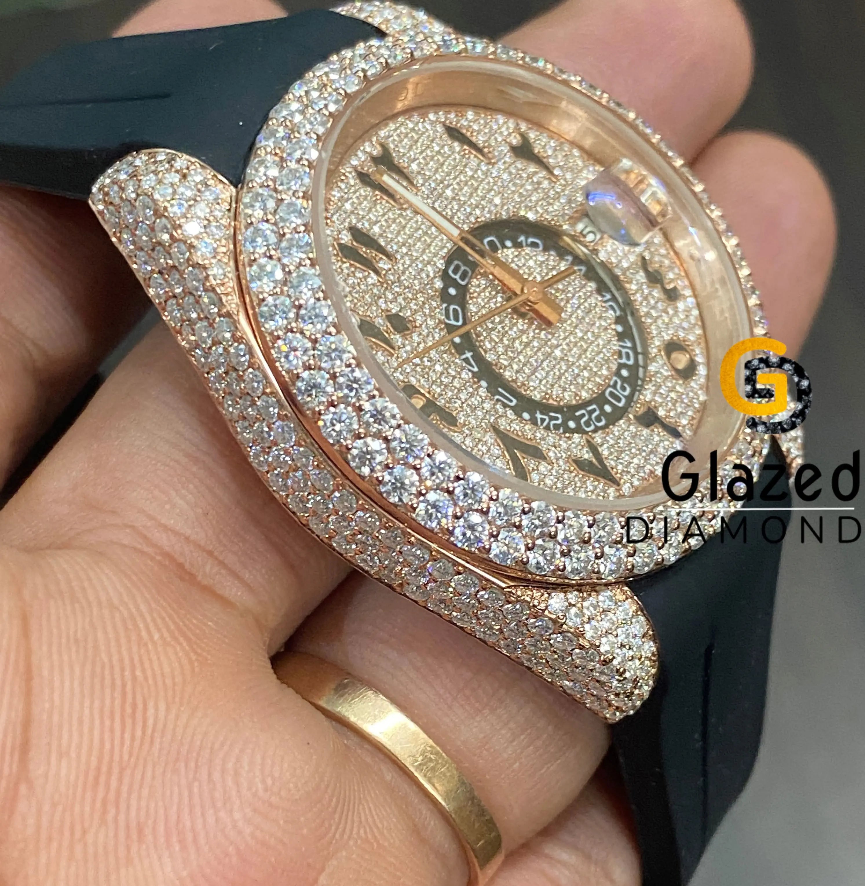Arabic Number DialIced Out Watch