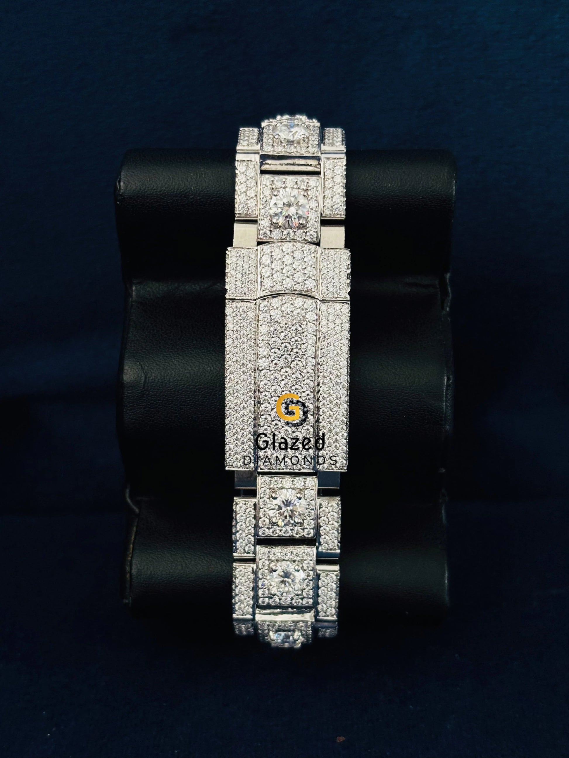 Arabic Number Fully Iced Out Moissanite Watch Rolex