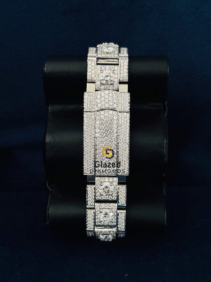 Arabic Number Fully Iced Out Moissanite Watch Rolex