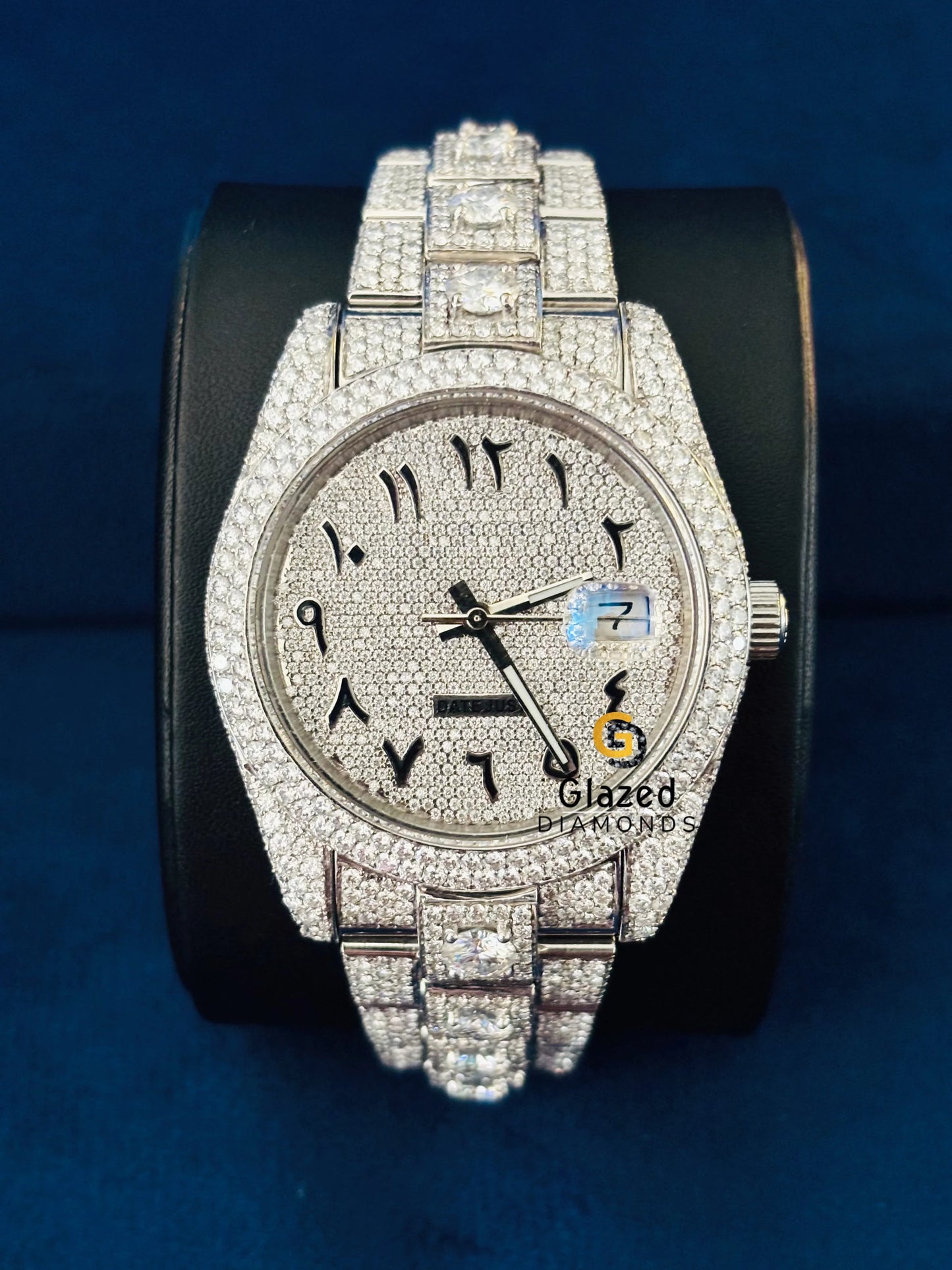 Arabic Number Moissanite Fully Iced Out Big Diamond Watch