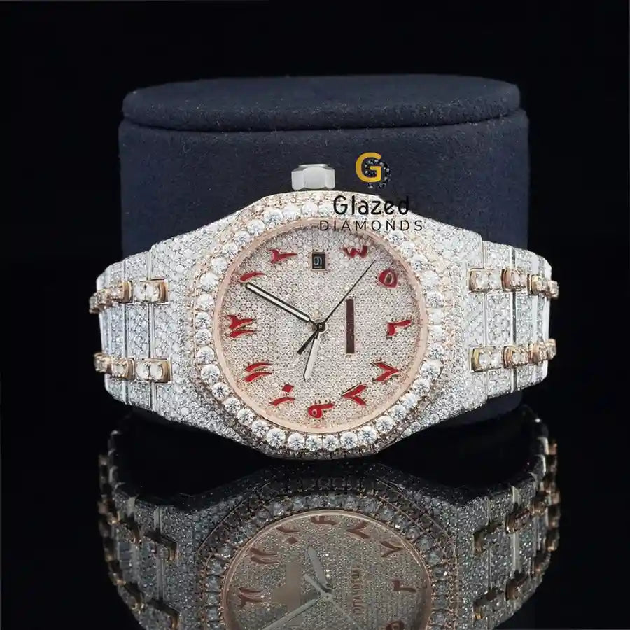 Arebic DIal Two Tone Moissanite Watch