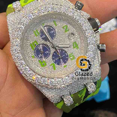 Army Green Moissanite Watch