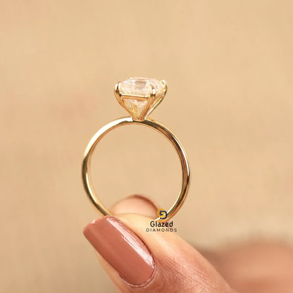 2CT Asscher Lab Grown Diamond Solitaire Ring For Women