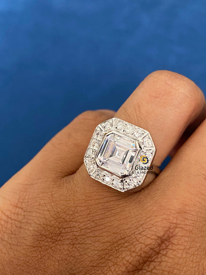 Asscher Cut Moissanite Celebrity Engagement Ring