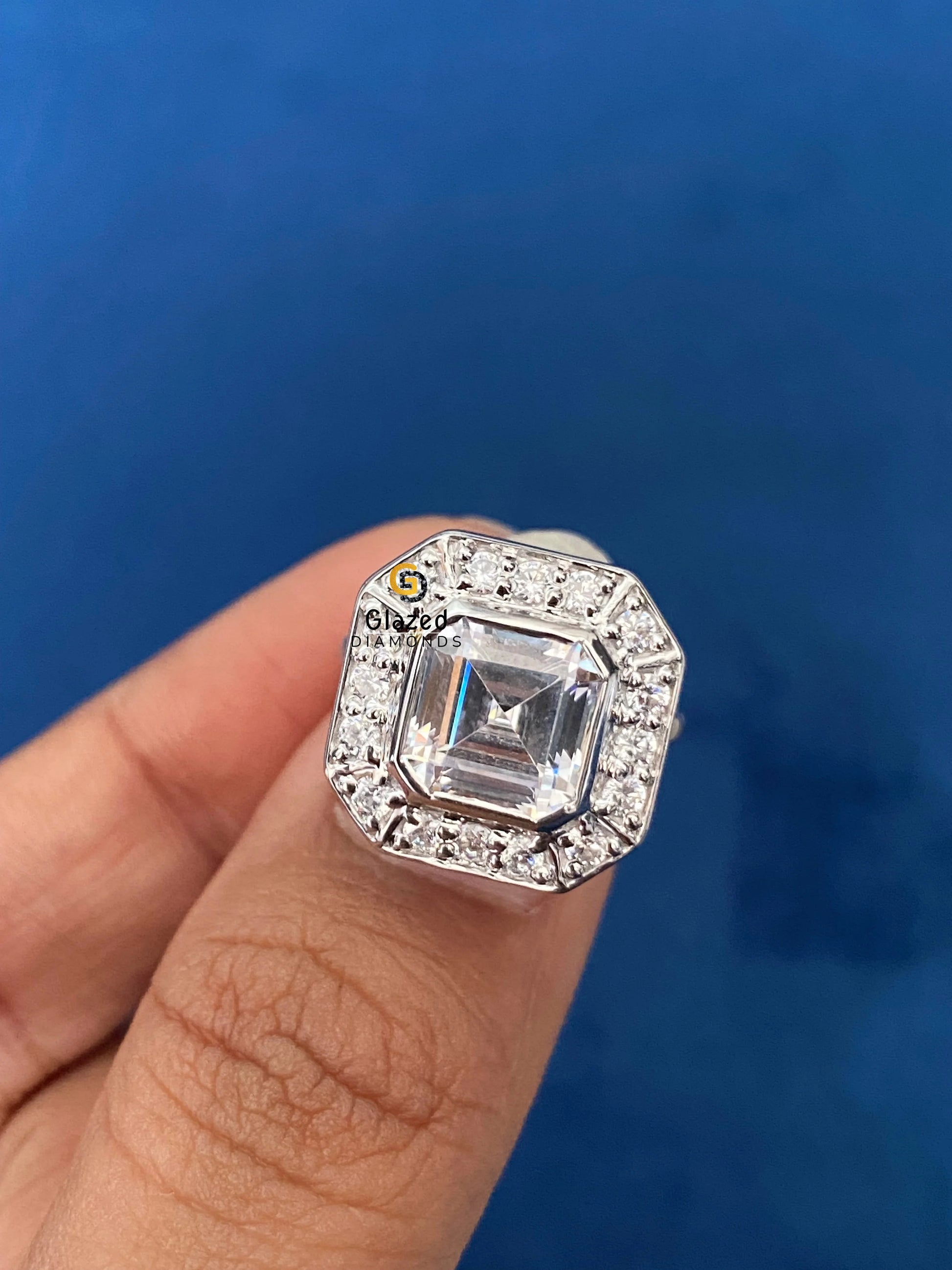 Asscher Cut Moissanite Ring