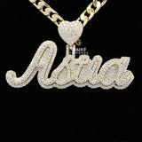 Iced Out Astia Name Moissanite Diamond Bust Down Custom Pendant