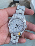 Fully Iced Out Moissanite Diamond Studded Stainless Steel Watch