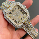 VVS Baguette Moissanite Two Tone Fully Iced Diamond Watch