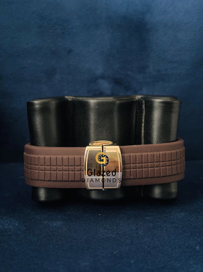 Baguette Diamond Brown Dial Moissanite Watch for Men