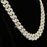 15MM Baguette and Round Cut Moissanite Diamond Cuban Link Chain