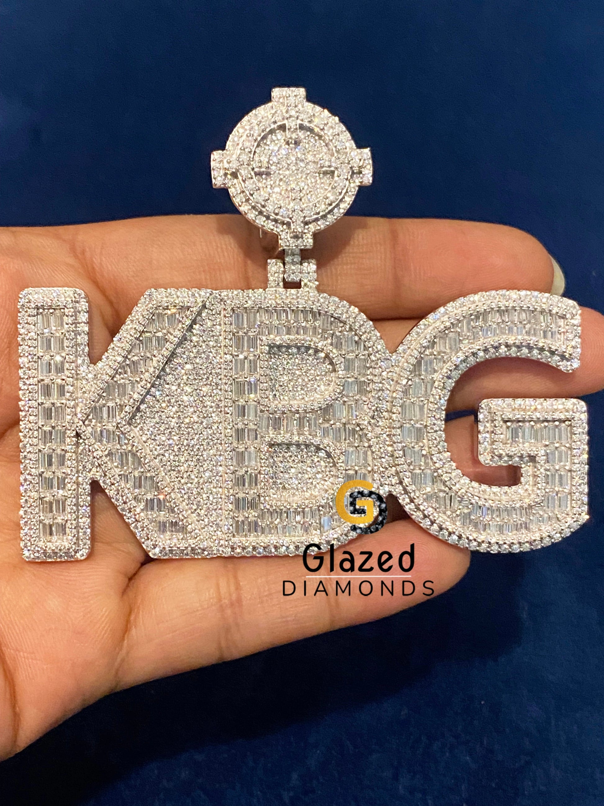 Baguette And Round Diamond Moissanite Pendant