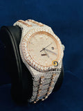 Baguette Bar Iced Out Two Tone Moissanite Watch