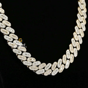 Baguette Diamond Studded Moissanite Chain