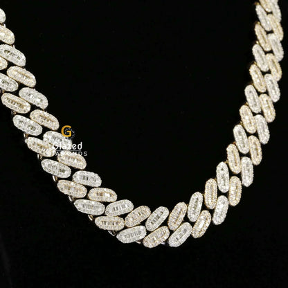 Baguette Diamond Studded Moissanite Chain