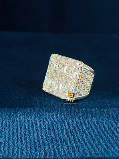 Baguette Moissanite Hip Hop Ring