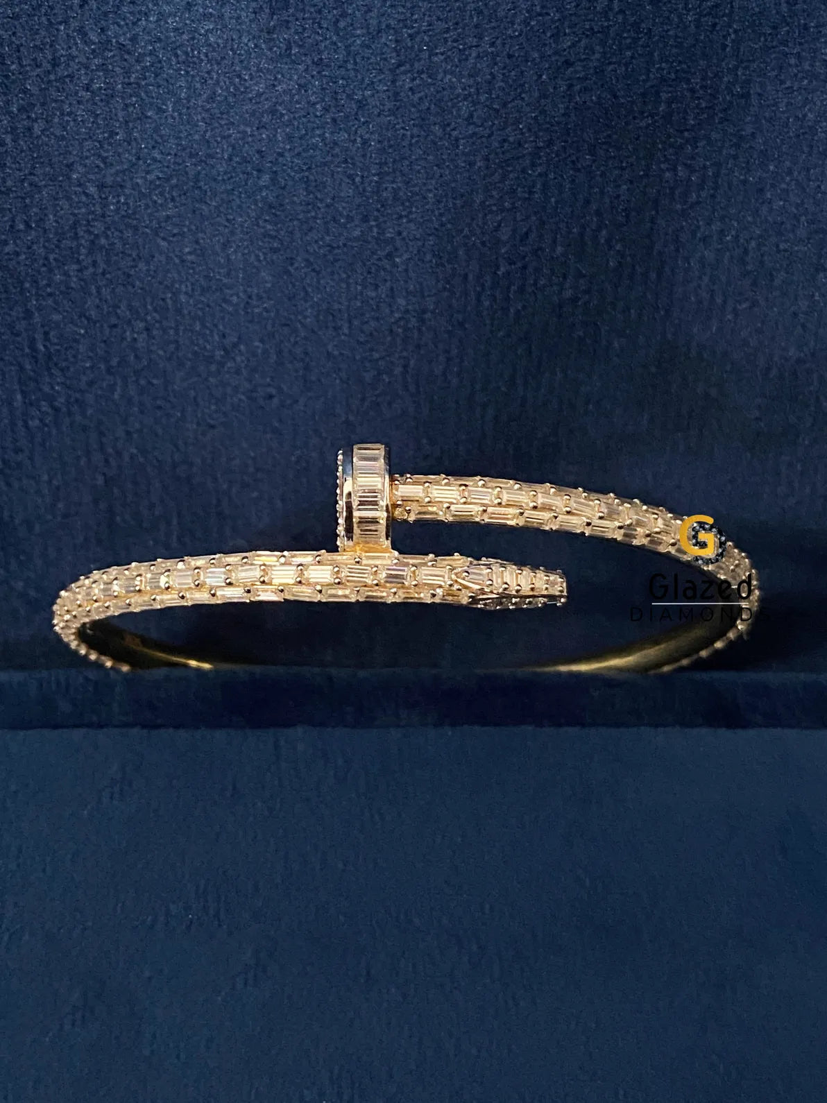 Baguette Moissanite Yellow Plated Cartier Bracelet