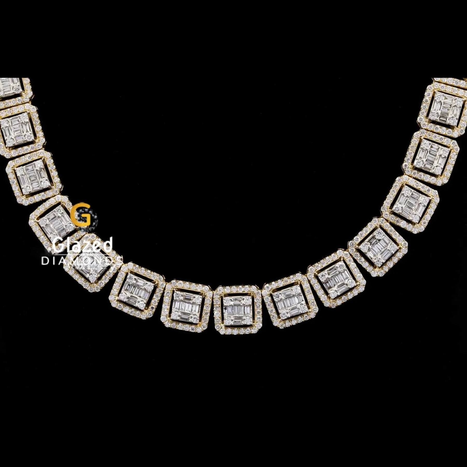 Baguette Round Diamond Necklace