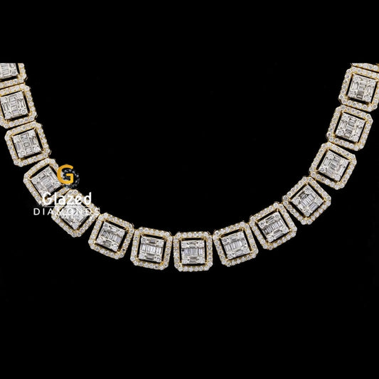 Baguette Round Diamond Necklace