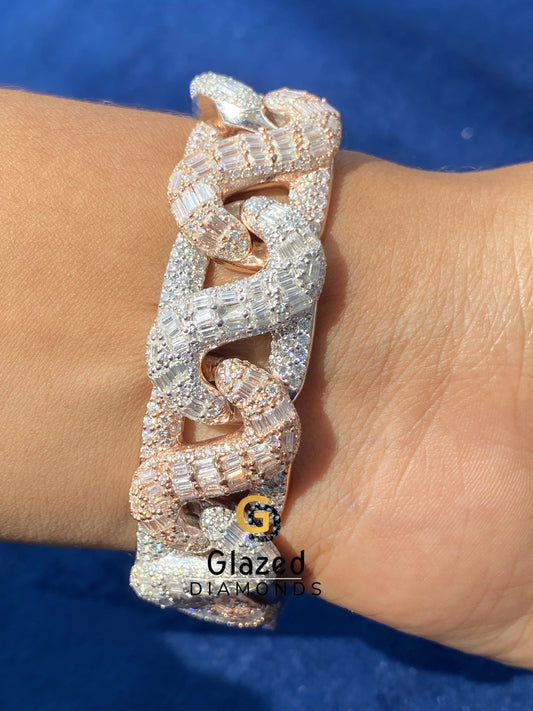 Baguette Two Tone Moissanite Baguette Bracelet