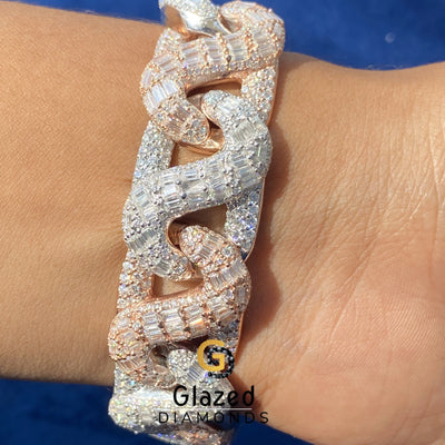 Baguette Two Tone Moissanite Baguette Bracelet