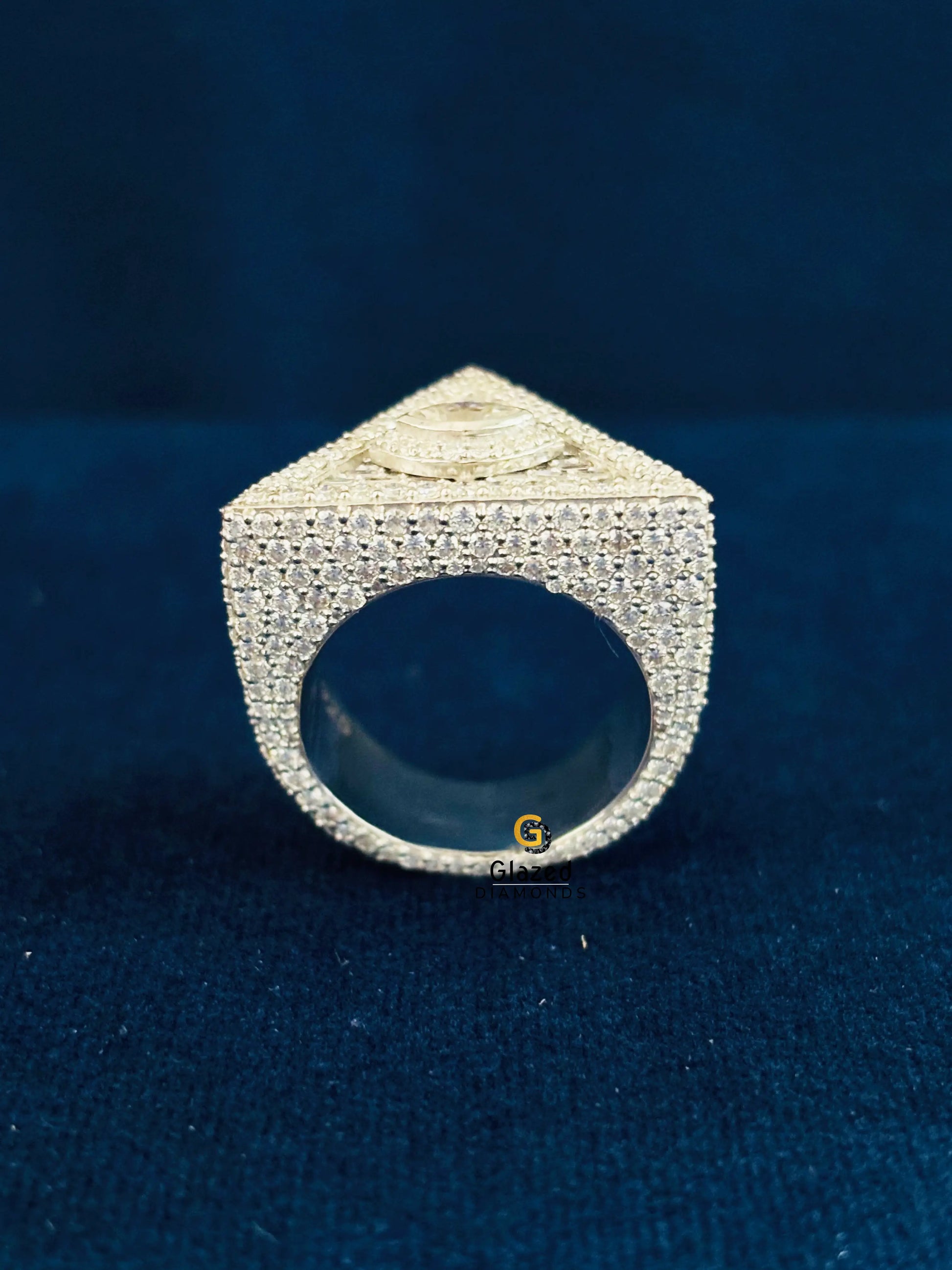 Baguette_ Round Moissanite Illuminati Triangle Hip Hop Ring For Men