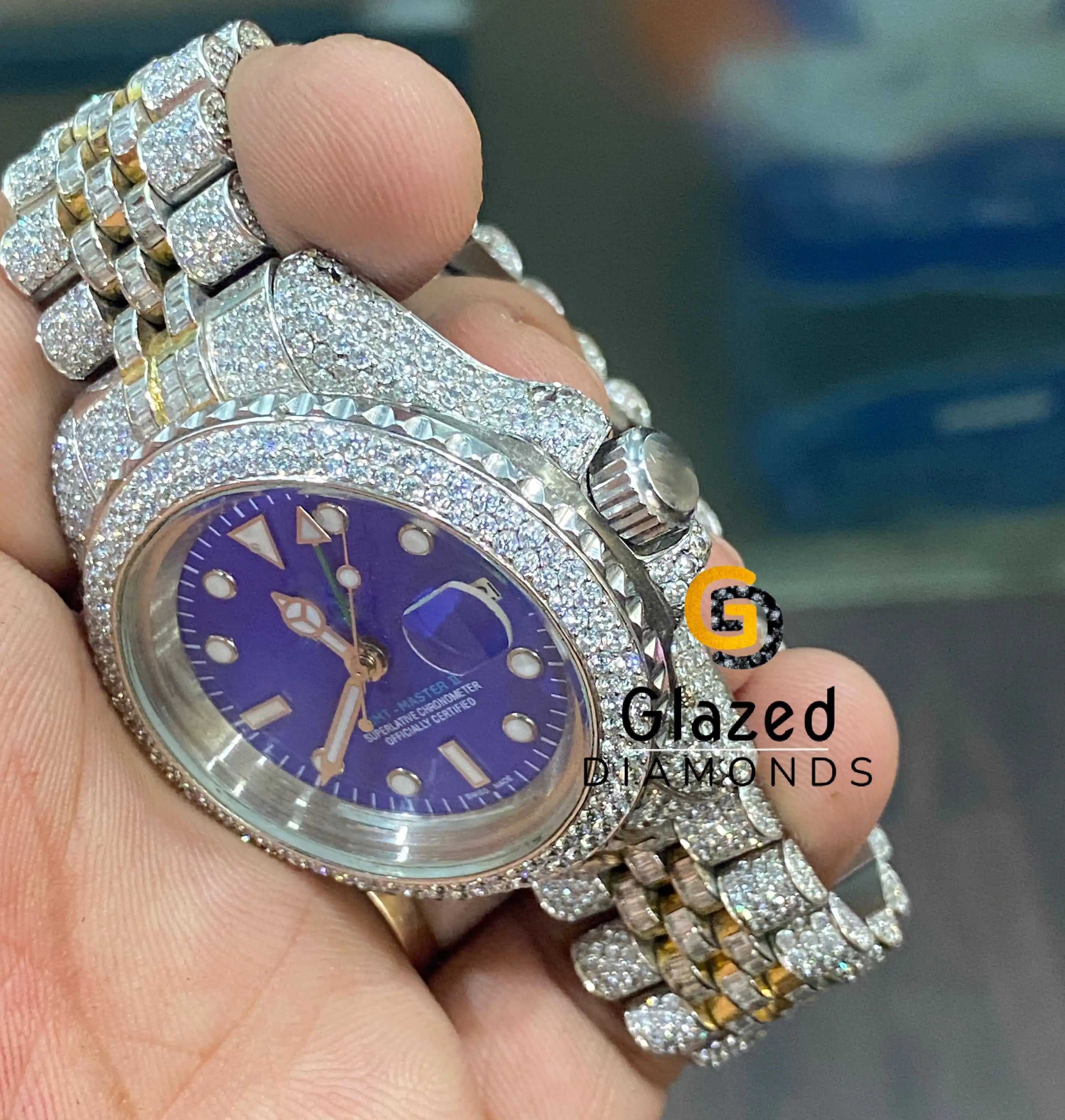 Baguette and Round Diamond BeltIcy Watch
