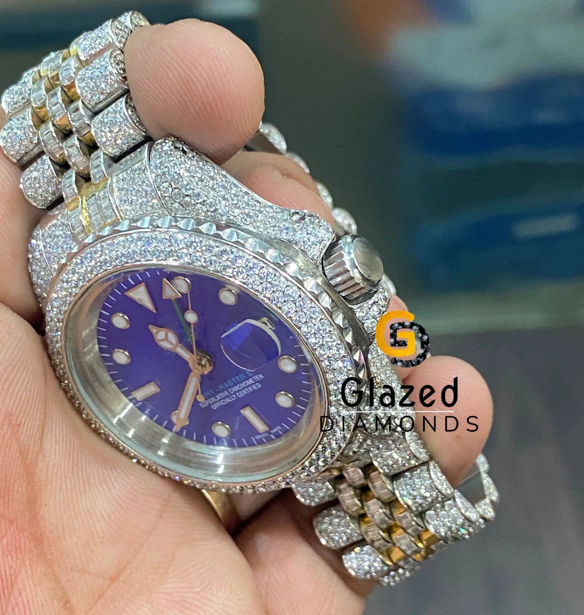 Baguette and Round Diamond BeltIcy Watch