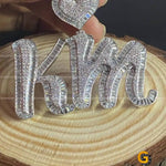 Baguette and Round Moissanite Diamond Pendant