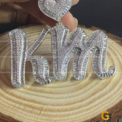 Baguette and Round Moissanite Diamond Pendant