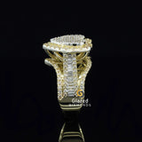 Unique Heart Shaped Iced Out Moissanite Diamond Studded Bust Down Ring For Mens