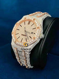 Balck Bar Iced Out Two Tone Rapper Watch
