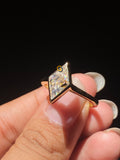 3.5 CT Lozenge Cut Solitaire Bezel Set Moissanite Engagement Ring For Her