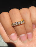 Bezel Emerald Cut Moissanite Band For Women