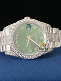 Bezel Green Roman Dail VVS Moissanite Hip Hop Watch
