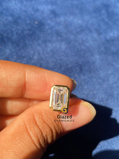 Bezel Set Moissanite Solitaire Diamond Earrings