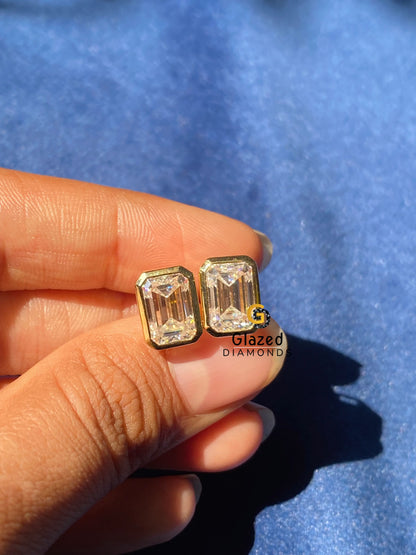 Bezel Set Solitaire Diamond Earrings